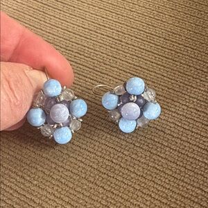 Shades of  Blue Beaded Earrings.